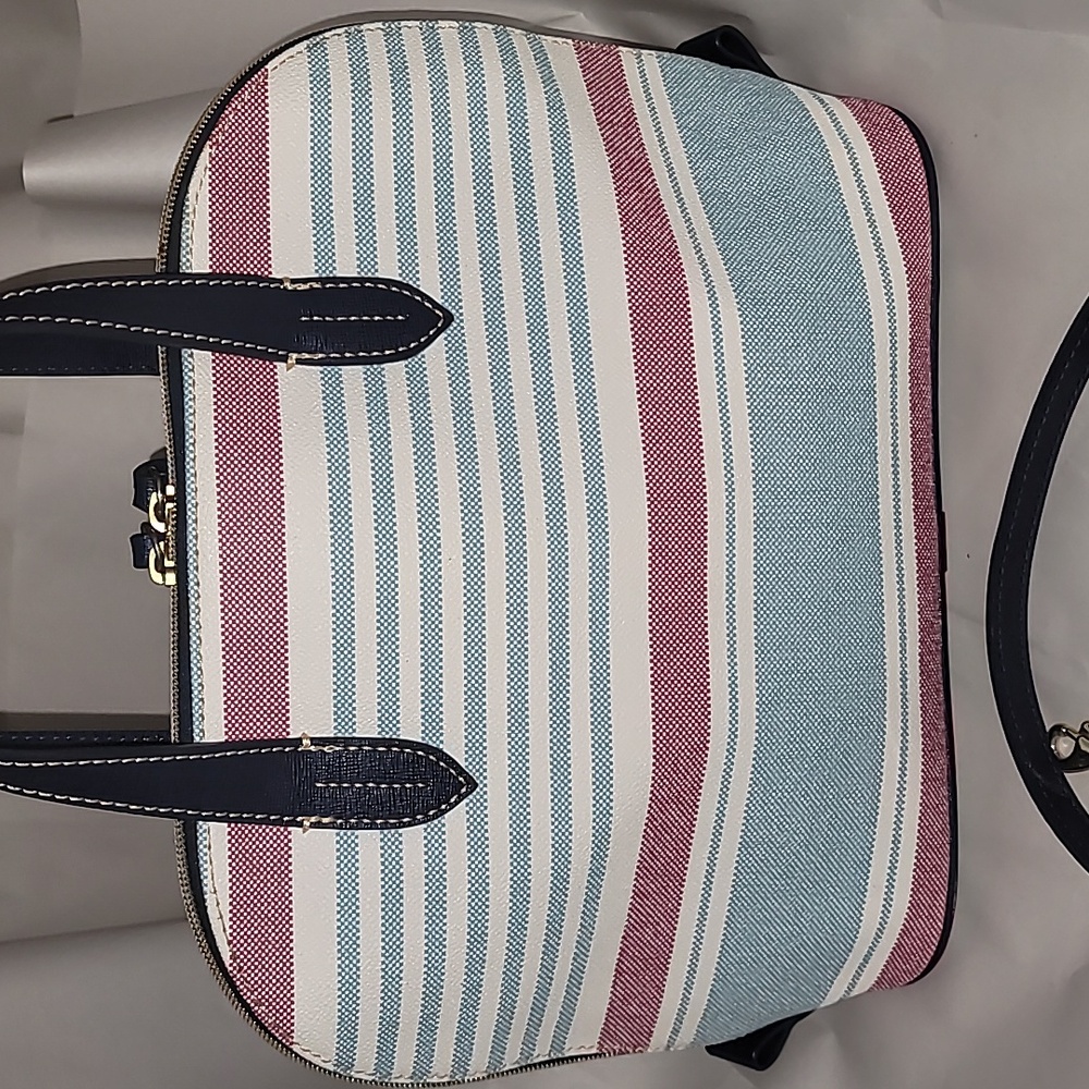 Dooney & Bourke Striped Satchel - Picture 5 of 13
